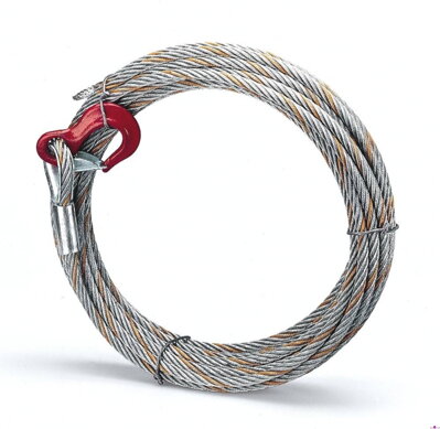 Tažné ocelové lano s hákem 20m pro lanový zvedák SAT 08 nebo BRANO 0,8t