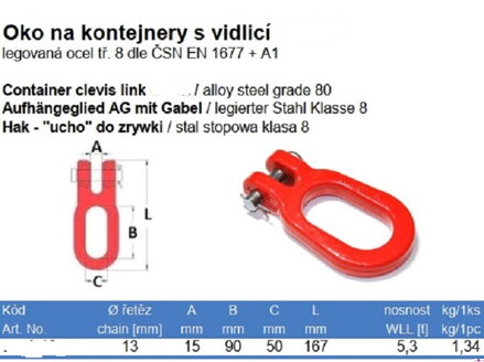 Kontejnerové oko 5,3t