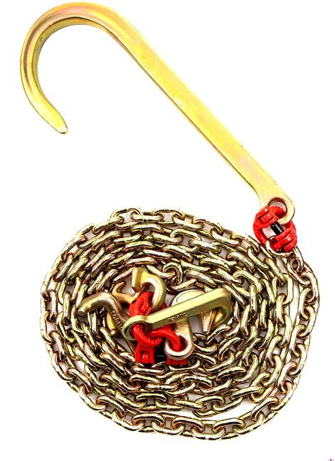 Tažný J-hák 15" s řetězem a háky