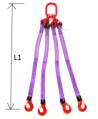 Zvedací plochý pás čtyřpramenný s okem a háky 2100kg HBG4-010-LHO