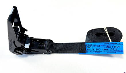 černý upínací pás - kurta 800kg 25A-1-B-DR - black