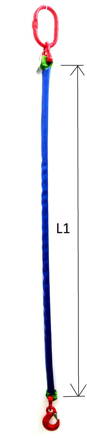 Zvedací smyčka jednopramenná s okem a hákem 1000kg CLG1-010-LHO